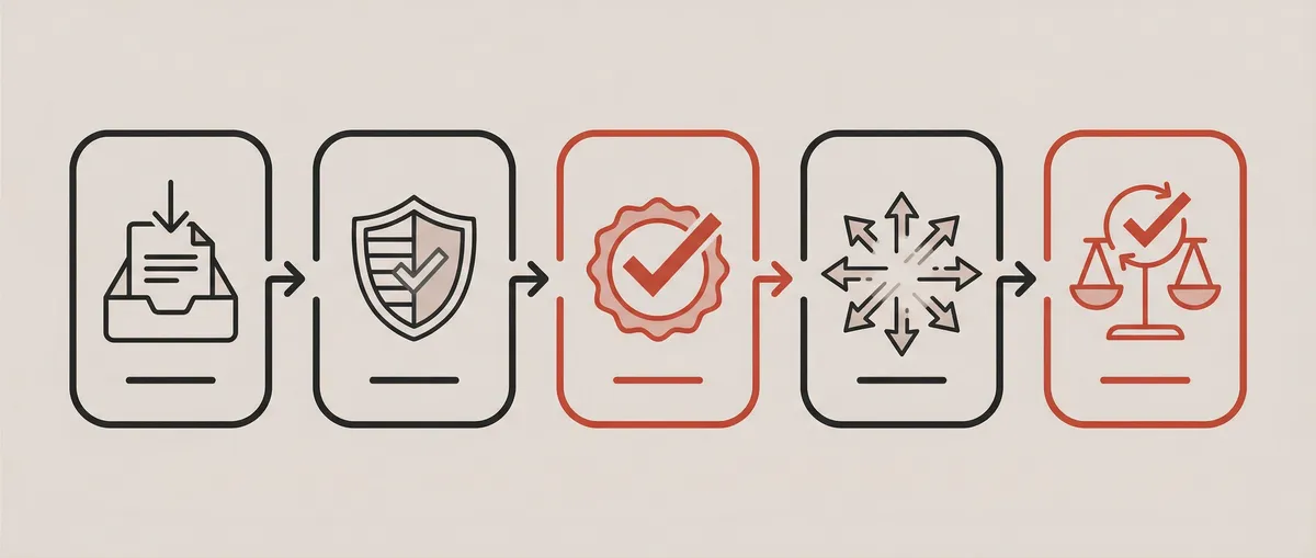 Funds Hub workflow: Intake, Guardrails, Approval, Disbursement, Reconciliation
