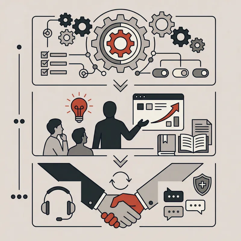 Three-stage deployment process: Setup, Training, and Support